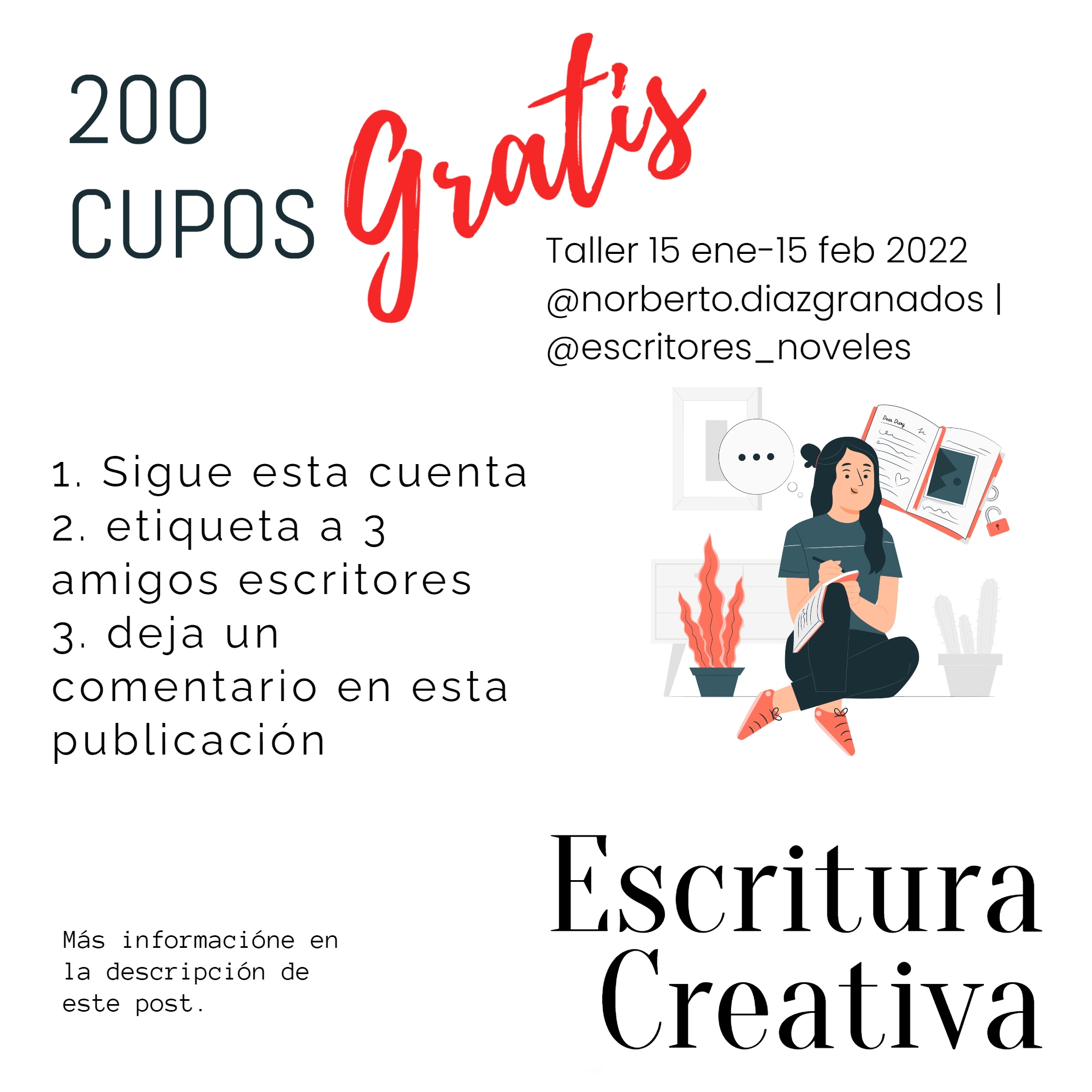 Nuevo taller de escritura Creativa con Norberto Diazgranados en 2022